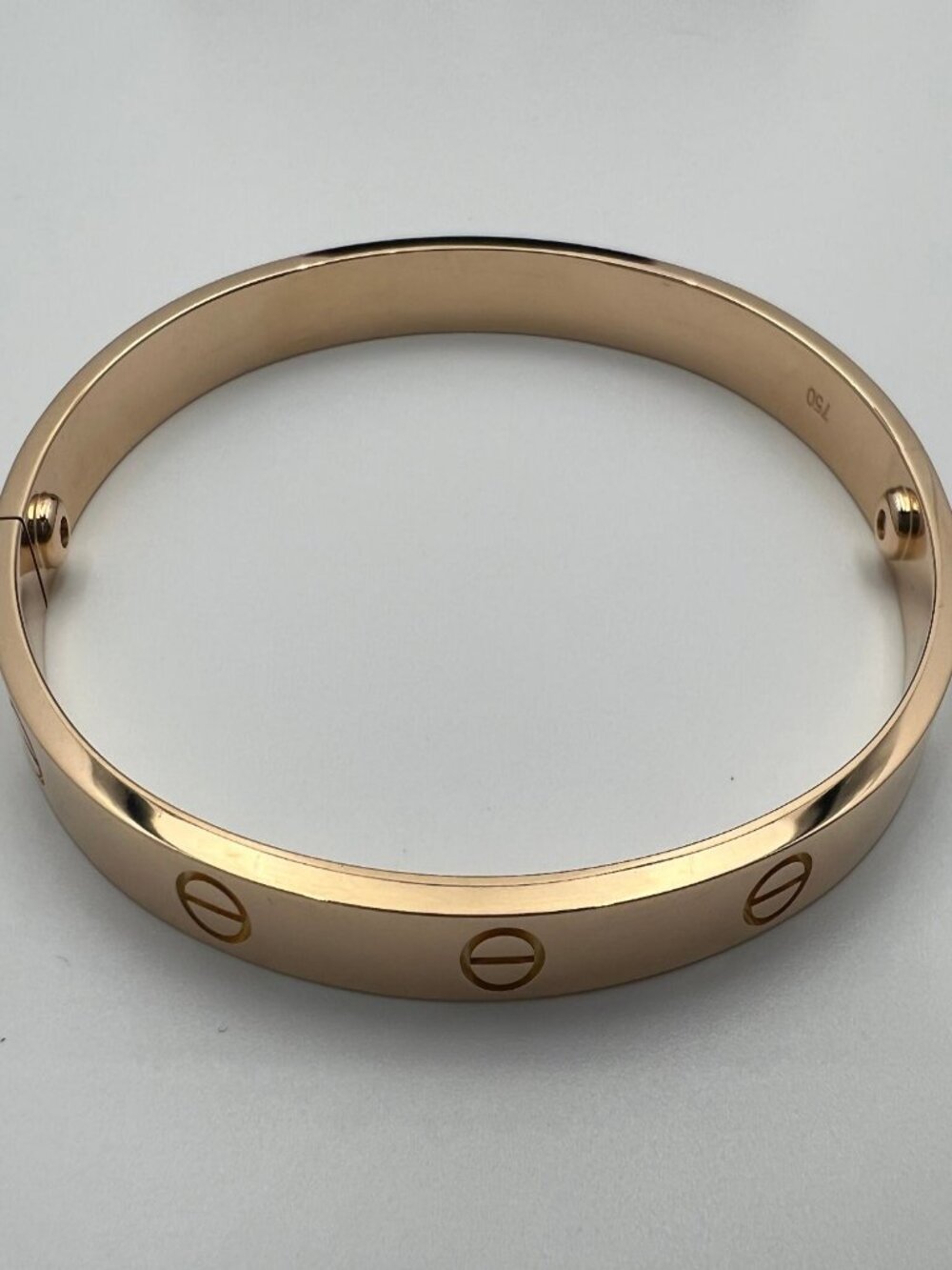 Cartier Love Bracelet Classic No Diamond Rose Gold 18K Size 18-with Box